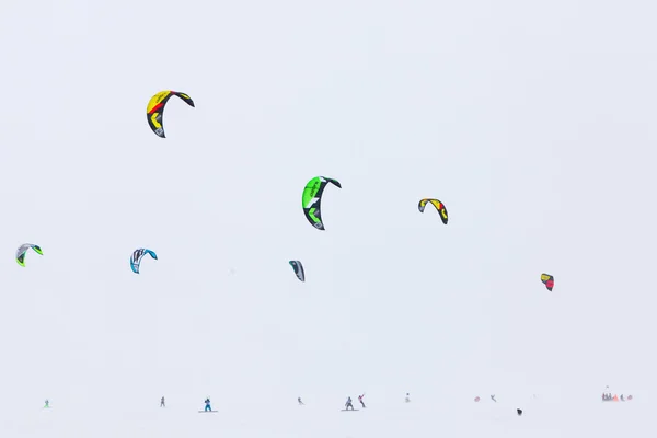 Farbe Winter Kiteboarding — Stockfoto