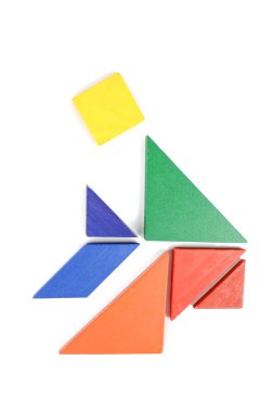 beyaz zemin üzerine Çin Puzzle