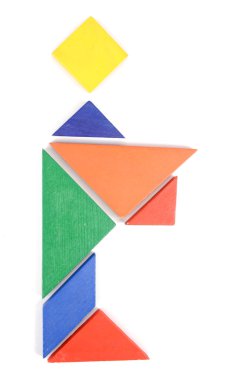 beyaz zemin üzerine Çin Puzzle