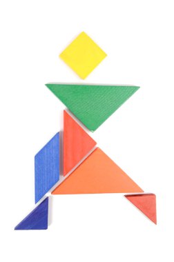 beyaz zemin üzerine Çin Puzzle