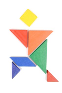 beyaz zemin üzerine Çin Puzzle