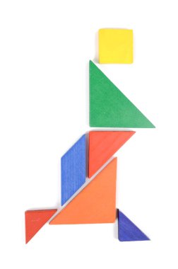 beyaz zemin üzerine Çin Puzzle