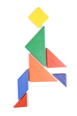 beyaz zemin üzerine Çin Puzzle