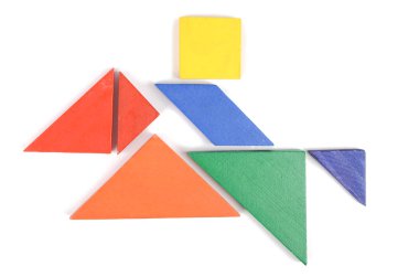 beyaz zemin üzerine Çin Puzzle