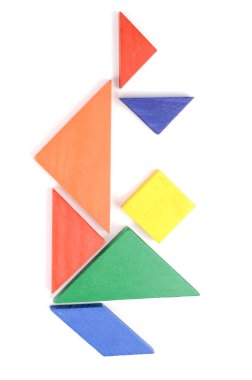 beyaz zemin üzerine Çin Puzzle