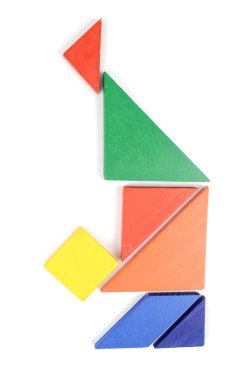 beyaz zemin üzerine Çin Puzzle