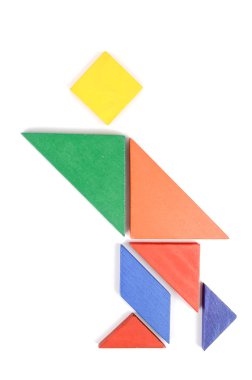 beyaz zemin üzerine Çin Puzzle