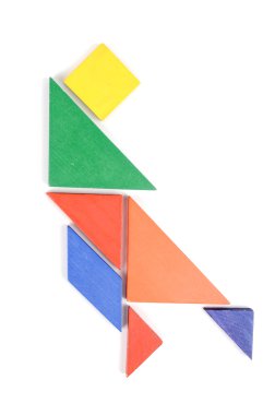 beyaz zemin üzerine Çin Puzzle