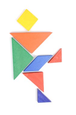 beyaz zemin üzerine Çin Puzzle