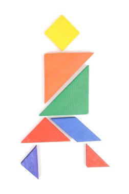 beyaz zemin üzerine Çin Puzzle