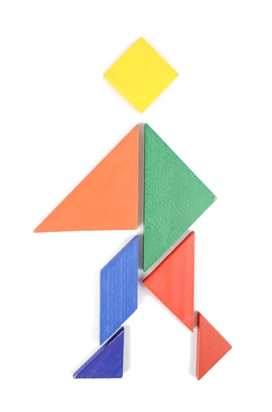 beyaz zemin üzerine Çin Puzzle