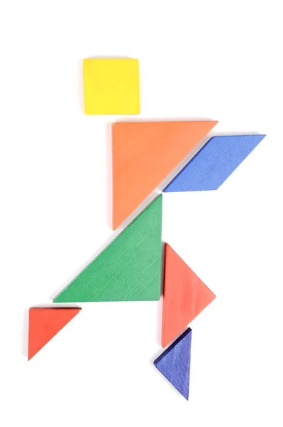 beyaz zemin üzerine Çin Puzzle