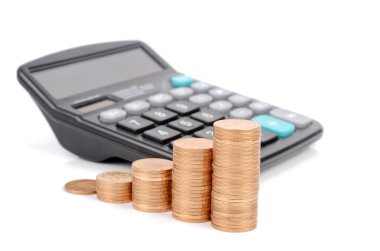 hesap makinesi ve madeni para