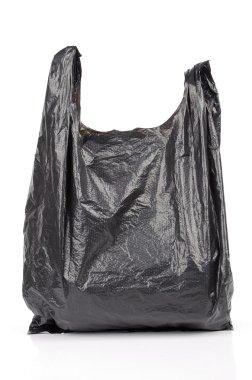 Beyaz arkaplanda plastik torba