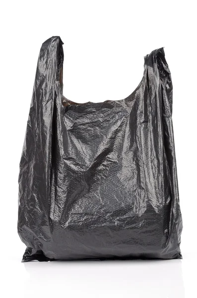 Beyaz arkaplanda plastik torba
