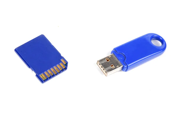 Sd cartão e disco usb — Fotografia de Stock