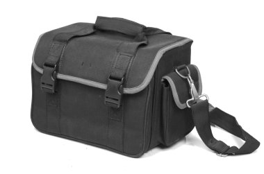 Kamera çantası beyaz arkaplanda