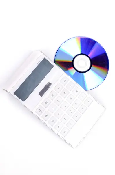 DVD и калькулятор — стоковое фото