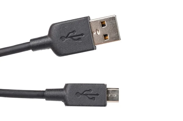 Cable USB sobre fondo blanco —  Fotos de Stock