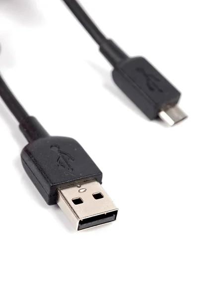 Cable USB sobre fondo blanco —  Fotos de Stock