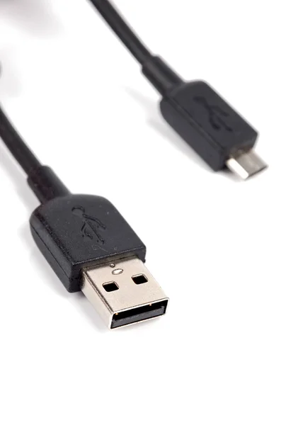 Beyaz arkaplanda usb kablosu — Stok fotoğraf