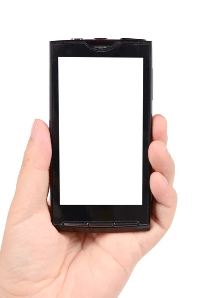 Мобильный телефон на белом фоне — стоковое фото