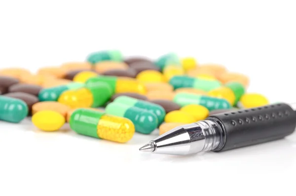 Medicina e caneta — Fotografia de Stock