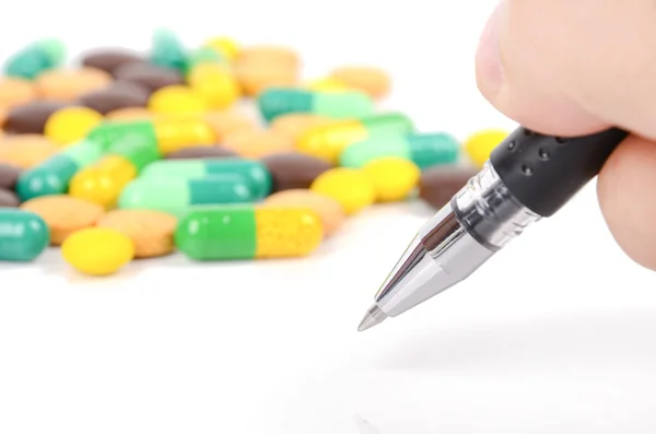 Medicina e caneta — Fotografia de Stock