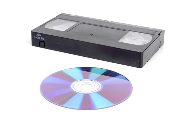 Videokassette und DVD — Stockfoto