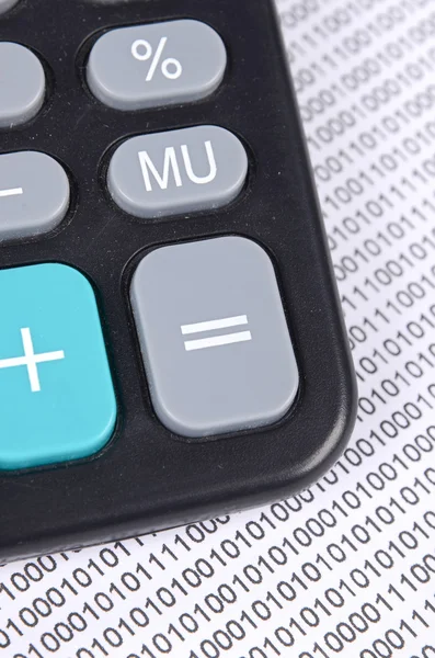 Calculator and binary code Stock Image