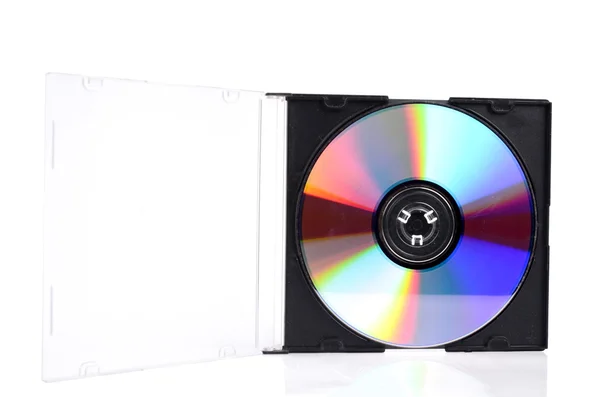DVD v případě na bílém pozadí — Stock fotografie
