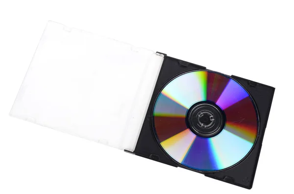 DVD w przypadku na białym tle — Zdjęcie stockowe