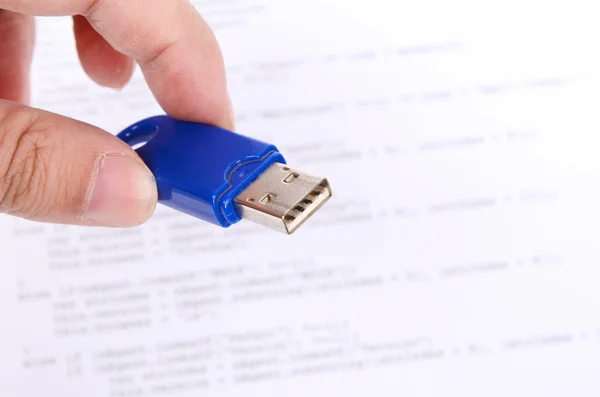 USB disk ve html sayfası — Stok fotoğraf