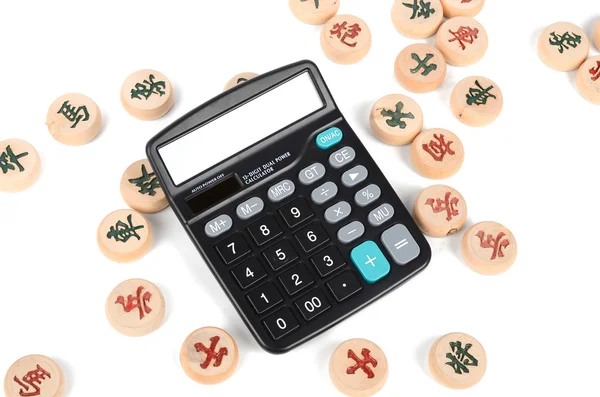 Calculator and xiangqi Stock Photo