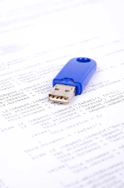 USB disk ve html sayfası Stok Resim