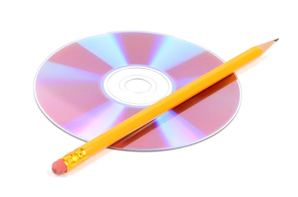 彩色铅笔和 dvd — 图库照片
