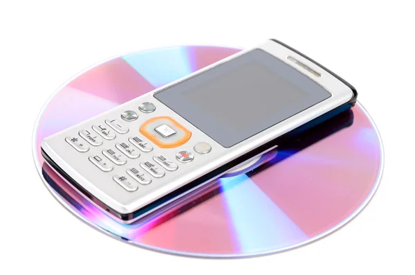 Mobiltelefon och dvd — Stockfoto