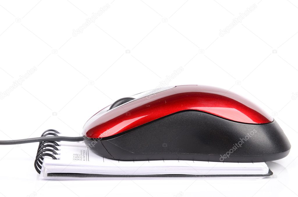 Computer mouse and notepad