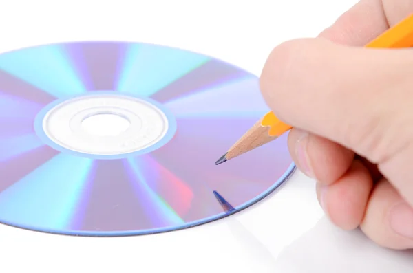 Dvd e lápis — Fotografia de Stock