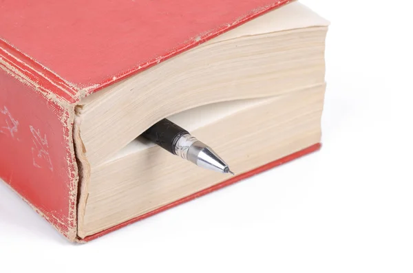 Ordbok och penna — Stockfoto