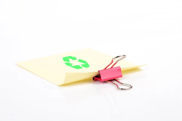 Paper clip and notepaper — Stock Photo, Image
