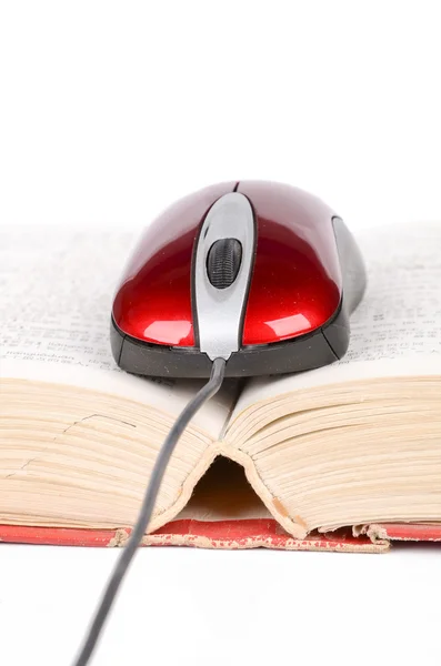 Souris informatique et dictionnaire — Photo