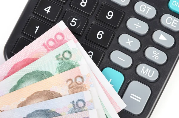 Calculator and chinese currency — Stock Photo, Image