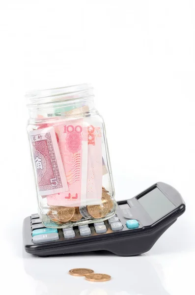 Chinese currency and calculator — Stock Photo, Image