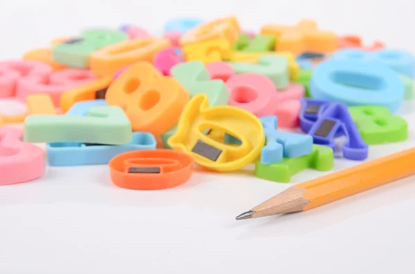 Pencil and letters — Stock Photo, Image