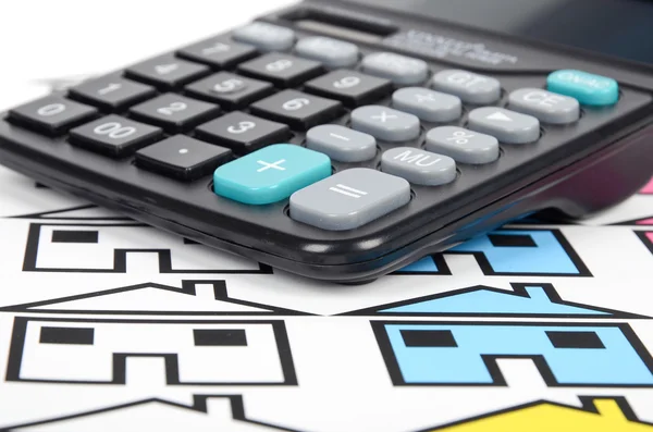 Calculator and house — Stock Photo, Image