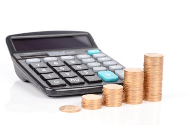 hesap makinesi ve sikkeler