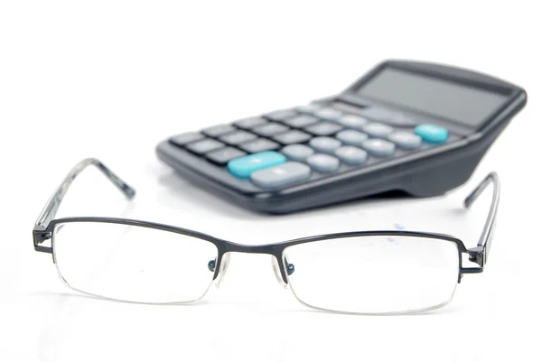 Calculatrice et lunettes — Photo