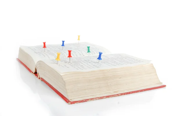 Dictionary and stationery — Stock Photo, Image