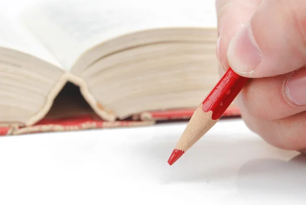鉛筆と辞書 — ストック写真